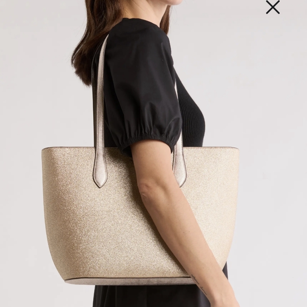 kate spade Metallic Gold Glitter Tote